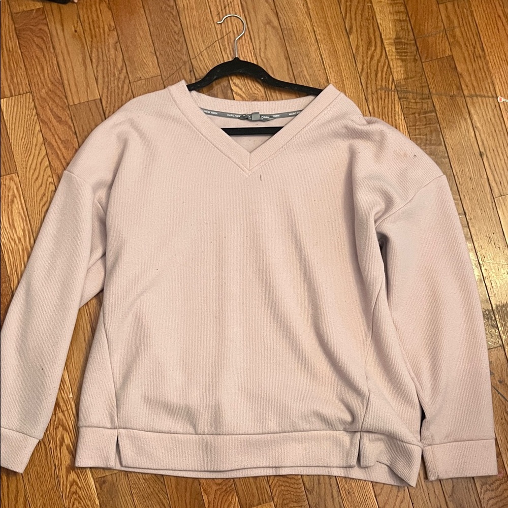 Andrew Marc Soft Blush V-Neck Sweater